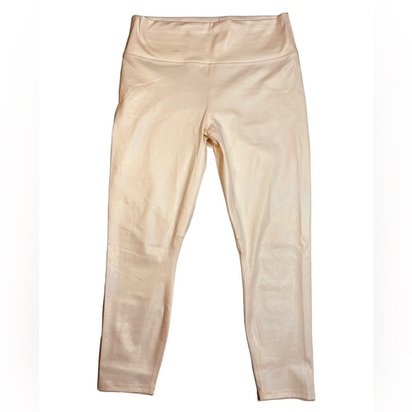 Fabletics High Waisted Iridescent Luxe 7/8 Leggings Pink/Ivory Shimmery Mermaid - Picture 1 of 14